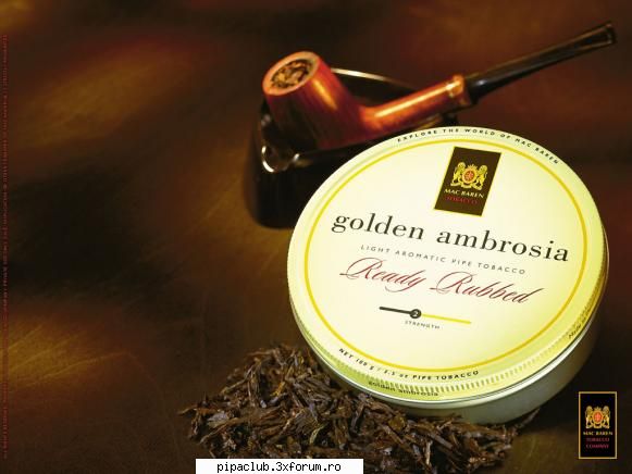 golden ambrosia *continut: cavendish din virginia burley. ready rubbed, poate umple usurinta arde