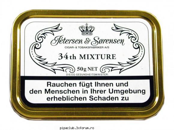34th mixture - Data degustarii : Producatorul tutunului : Planta - Petersen & Sorensen