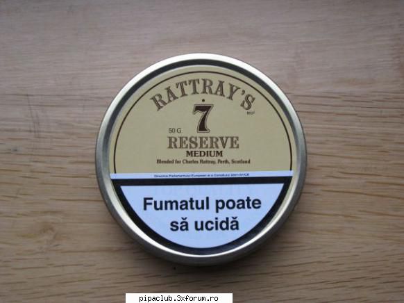 Rattray's 7 Reserve medium - Data degustarii: 6 mai 2011 Producatorul - Rattray's